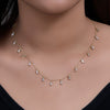 Wholesale Silver Tassel Square Zircon Pendant Necklace Women's Geometric Diamondencrusted Chain
