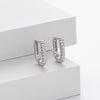 Wholesale Silver Ushape Twist Long Square Earrings Electroplated For Women