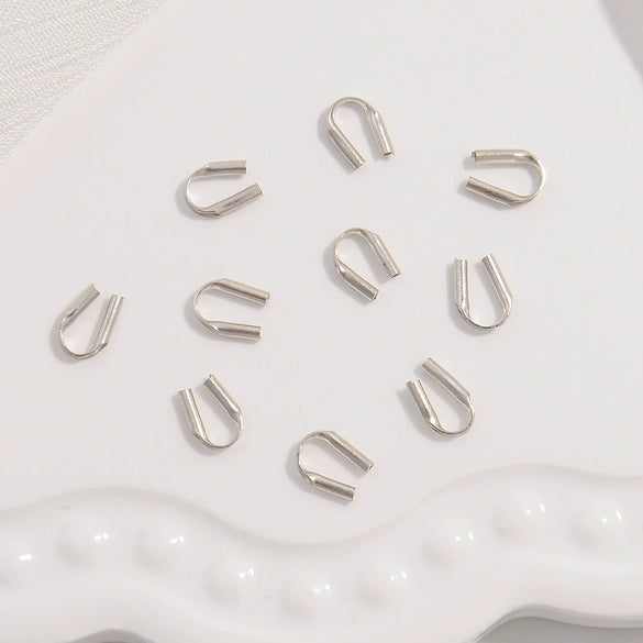 Wholesale Silver Ushaped Buckle Beaded Coil Bracelet And Necklace Accessories Electroplated Minimalist Style