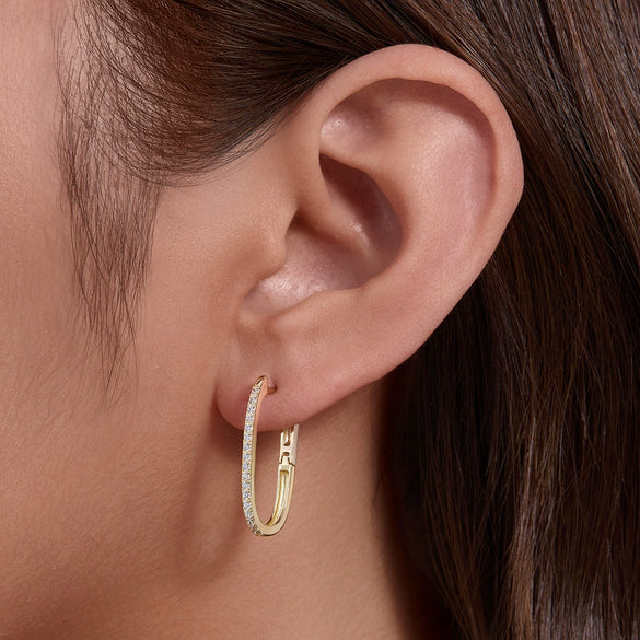 Wholesale Silver 925 Ushaped Diamond Earrings For Women Geometric Style