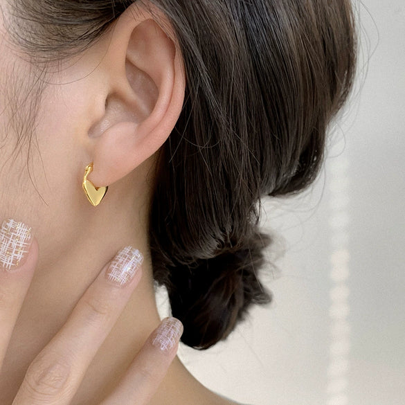 Wholesale Silver 925 Vintage Geometric And Heart Shape Electroplating Earrings For Women