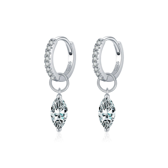 Wholesale 925 Silver Water Drops Full Diamond Earrings For Women With Electroplating Elegant And Minimalist Style