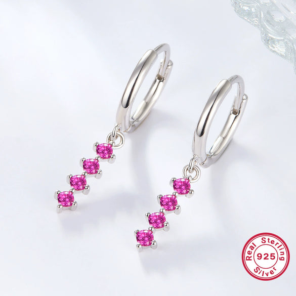 Wholesale 925 Silver Women's Colorful Dopamine Earrings With Geometric Design And Electroplating Process