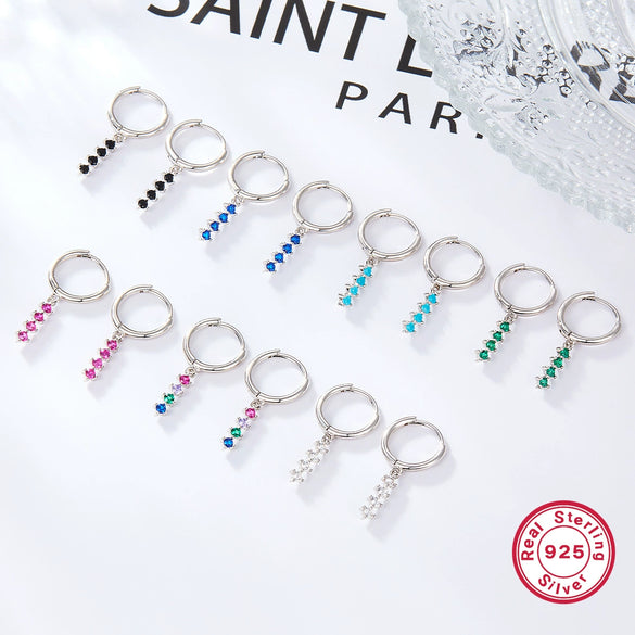 Wholesale 925 Silver Women's Colorful Dopamine Earrings With Geometric Design And Electroplating Process