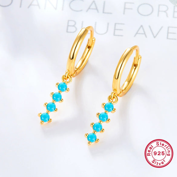 Wholesale 925 Silver Women's Colorful Dopamine Earrings With Geometric Design And Electroplating Process