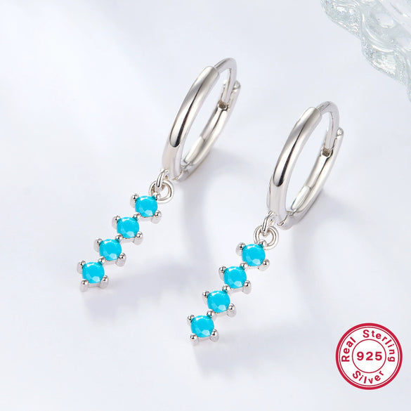 Wholesale 925 Silver Women's Colorful Dopamine Earrings With Geometric Design And Electroplating Process
