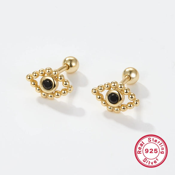 Wholesale 925 Silver Women's Earrings With Devil's Eye Pattern And Electroplating Treatment
