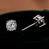 Wholesale 925 Silver Women's Fourclaw Rhombus Moissanite Earrings With Diamond Treatment