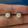 Wholesale 925 Silver Women's Fourclaw Rhombus Moissanite Earrings With Diamond Treatment