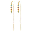 Wholesale 925 Silver Women's Geometric Dopamine Colored Zirconium Pendant Earrings