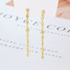 Wholesale 925 Silver Women's Geometric Earrings With Round Triangular Diamond Zircon Electroplated
