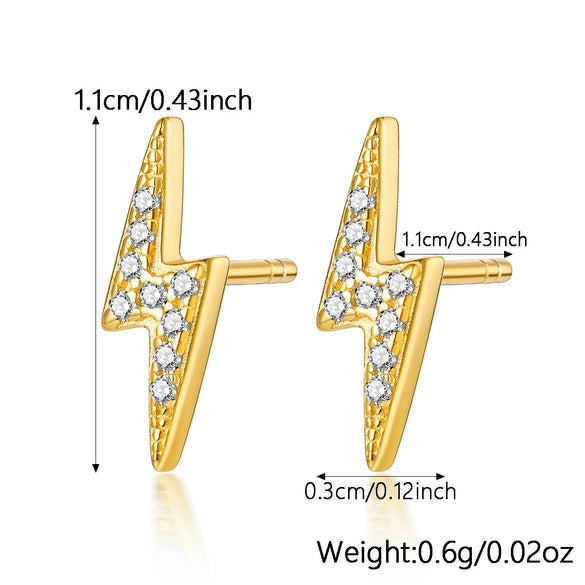 Wholesale 925 Silver Women's Geometric Lightning Cross Symbols Electroplated Earrings