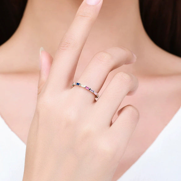 Wholesale 925 Silver Women's Geometric Ring With Zircon Design