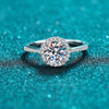 Wholesale 925 Silver Women's Ring With Microinlaid Moissanite And Flower Design Electroplated