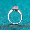 Wholesale 925 Silver Women's Ring With Microinlaid Moissanite And Flower Design Electroplated