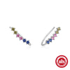 Wholesale Silver Zircon Ear Row Ear Arc Earrings With Ear Hooks In Geometric Style For Women