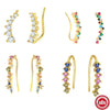 Wholesale Silver Zircon Ear Row Ear Arc Earrings With Ear Hooks In Geometric Style For Women