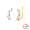 Wholesale Silver Zircon Ear Row Ear Arc Earrings With Ear Hooks In Geometric Style For Women