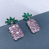 Wholesale Silver Zircon Fruit Pineapple Earrings Electroplated For Women Natural Style