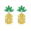 Wholesale Silver Zircon Fruit Pineapple Earrings Electroplated For Women Natural Style