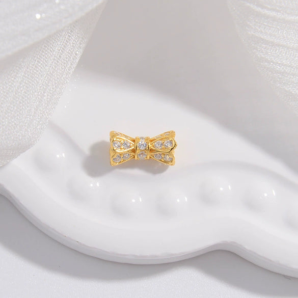 Wholesale 925 Silver Zirconium Small Waist Perforated Bead Bucket Bead Bracelet Necklace Accessories