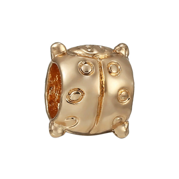 Wholesale Silverplated Metal Pendant Beads With Golden Bees And Totem Pattern Electroplated Diy Pendant Accessories