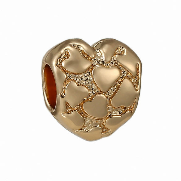 Wholesale Silverplated Metal Pendant Beads With Golden Bees And Totem Pattern Electroplated Diy Pendant Accessories