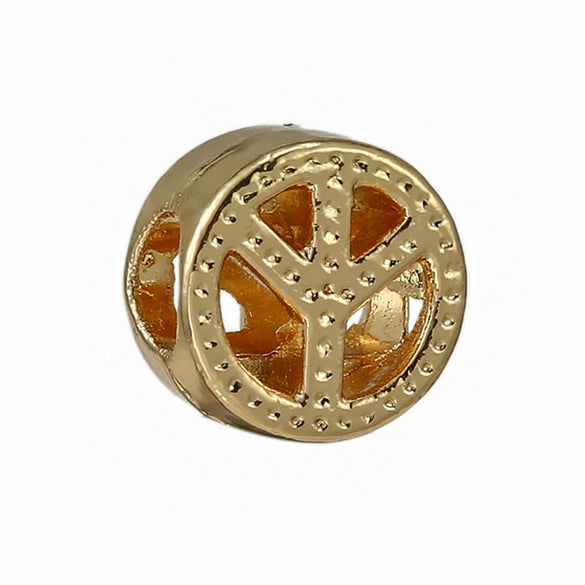 Wholesale Silverplated Metal Pendant Beads With Golden Bees And Totem Pattern Electroplated Diy Pendant Accessories