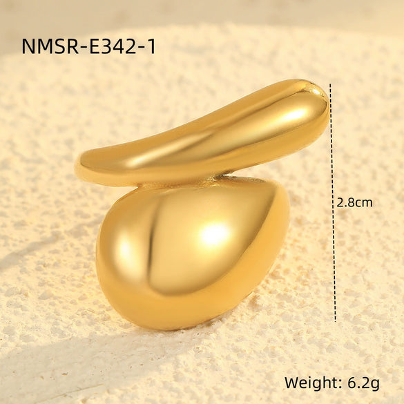 Wholesale Simple Adjustable Crossopening Stainless Steel Geometric Ring For Women With Electroplating Jewelry