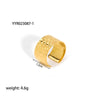Wholesale Simple Adjustable Open Stainless Steel Ring For Women 18K Gold Plated With Vacuum Real Gold Electroplating In Pvd Furnace