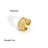 Wholesale Simple Adjustable Open Stainless Steel Ring For Women 18K Gold Plated With Vacuum Real Gold Electroplating In Pvd Furnace