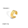 Wholesale Simple Adjustable Open Stainless Steel Ring For Women 18K Gold Plated With Vacuum Real Gold Electroplating In Pvd Furnace
