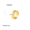 Wholesale Simple Adjustable Open Stainless Steel Ring For Women 18K Gold Plated With Vacuum Real Gold Electroplating In Pvd Furnace