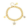 Wholesale Simple All Match Retro Diamond Five Pointed Star Titanium Steel Thick Chain Bracelet With Electroplating Geometric Design