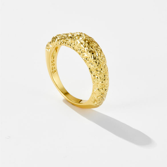 Wholesale Simple All Match Retro Niche Irregular Ring For Women Copper Electroplated With Platinum Or 18K Gold
