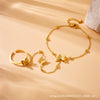 Wholesale Simple All Match Stainless Steel Butterfly Bow Patterned Opening Ring Bracelet For Women With Electroplating