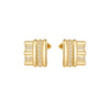 Wholesale Simple All Match Women's Zircon Earrings In Retro Style Copper Material With Geometric Shape And Micropaved Platinum Or 18K Gold Electroplating