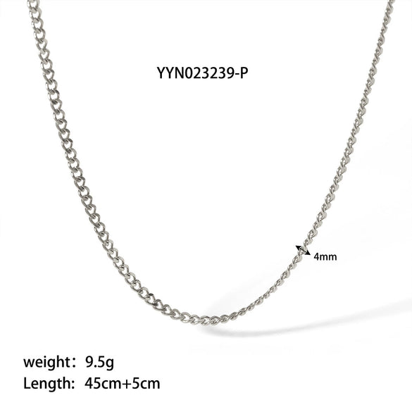 Wholesale Simple Allmatch Hiphop Style Stainless Steel Necklace With Regular Chain And Geometric Design Vacuum Real Gold Electroplated In Pvd Furnace For Men And Women