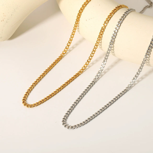 Wholesale Simple Allmatch Hiphop Style Stainless Steel Necklace With Regular Chain And Geometric Design Vacuum Real Gold Electroplated In Pvd Furnace For Men And Women