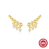 Wholesale Simple Allmatch S925 Sterling Silver Widesided Multisided Irregular Dropshaped Earrings With Geometric Pattern And Zirconia Design