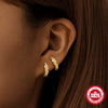 Wholesale Simple Allmatch S925 Sterling Silver Widesided Multisided Irregular Dropshaped Earrings With Geometric Pattern And Zirconia Design