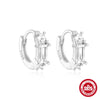 Wholesale Simple Allmatch S925 Sterling Silver Widesided Multisided Irregular Dropshaped Earrings With Geometric Pattern And Zirconia Design