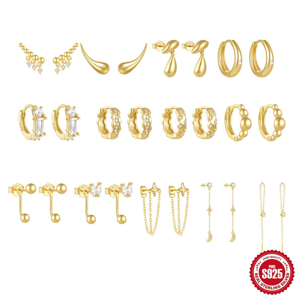 Wholesale Simple Allmatch S925 Sterling Silver Widesided Multisided Irregular Dropshaped Earrings With Geometric Pattern And Zirconia Design