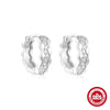 Wholesale Simple Allmatch S925 Sterling Silver Widesided Multisided Irregular Dropshaped Earrings With Geometric Pattern And Zirconia Design