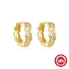 Wholesale Simple Allmatch S925 Sterling Silver Widesided Multisided Irregular Dropshaped Earrings With Geometric Pattern And Zirconia Design