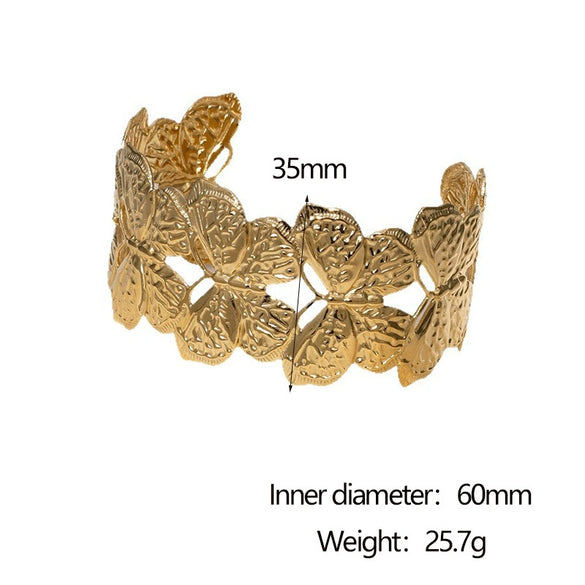 Wholesale Simple Animal Style Electroplated Stainless Steel Butterfly Bracelet With Open Design