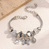 Wholesale Simple Animal Zodiac Electroplated Alloy Beaded Bracelet With Crown Pendant For Women