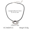 Wholesale Simple Asymmetrical Cut Out Geometric Stainless Steel Pendant Necklace With Wax Rope Chain Hand Polished For Women