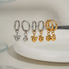 Wholesale Simple Ball Earrings For Women Stainless Steel Geometric Style Pvd Vacuum Real Gold Plated Waterproof Nonfading