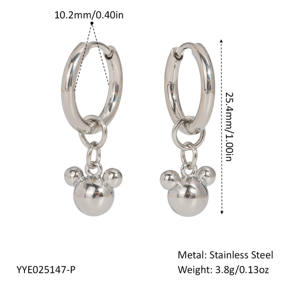 Wholesale Simple Ball Earrings For Women Stainless Steel Geometric Style Pvd Vacuum Real Gold Plated Waterproof Nonfading